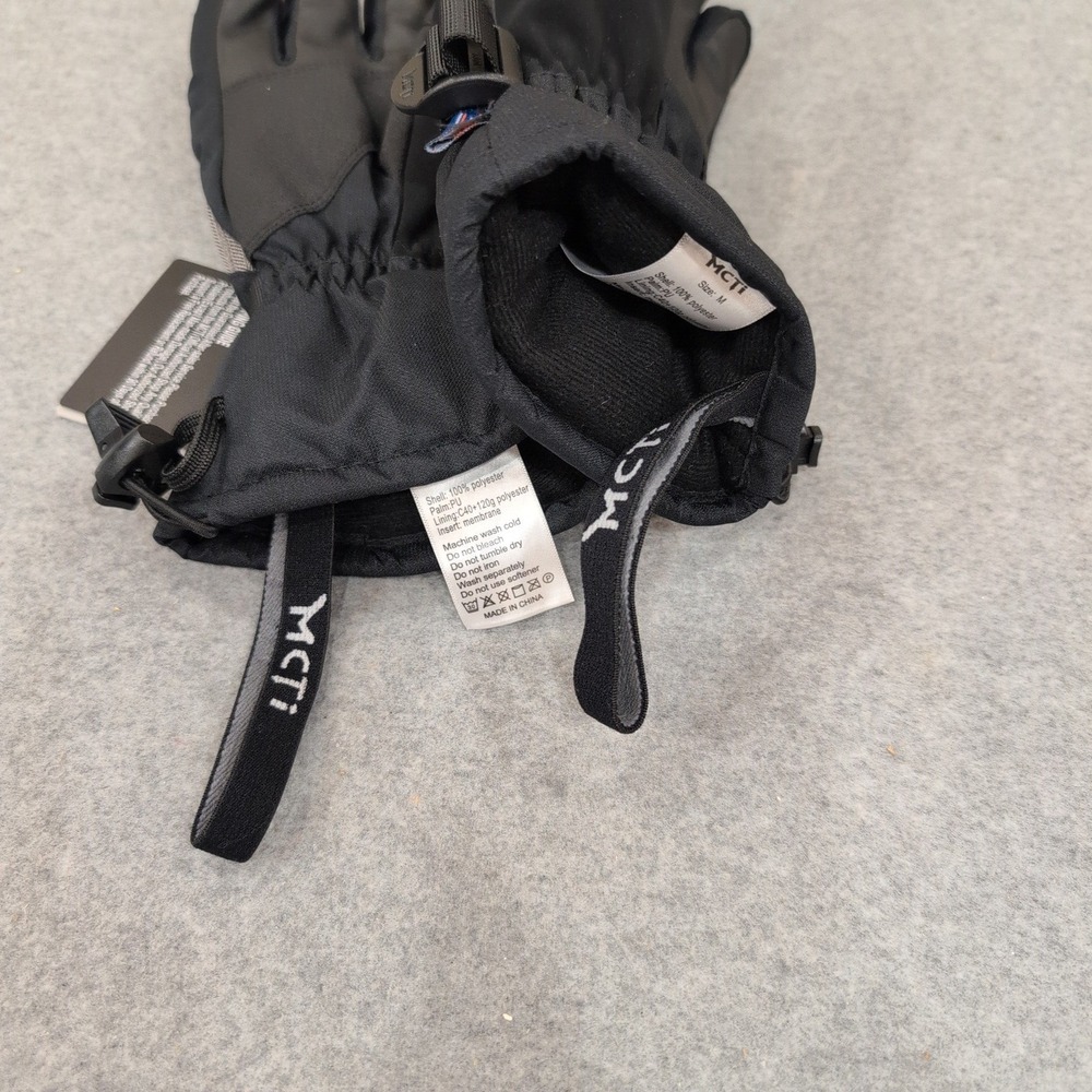MCTi Waterproof Ski Gloves Mens‎ Medium Black Gray 3M Thinsulate Touchscreen New - Picture 7 of 7